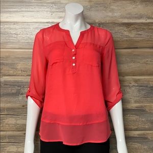 Express Sheer Pink Blouse